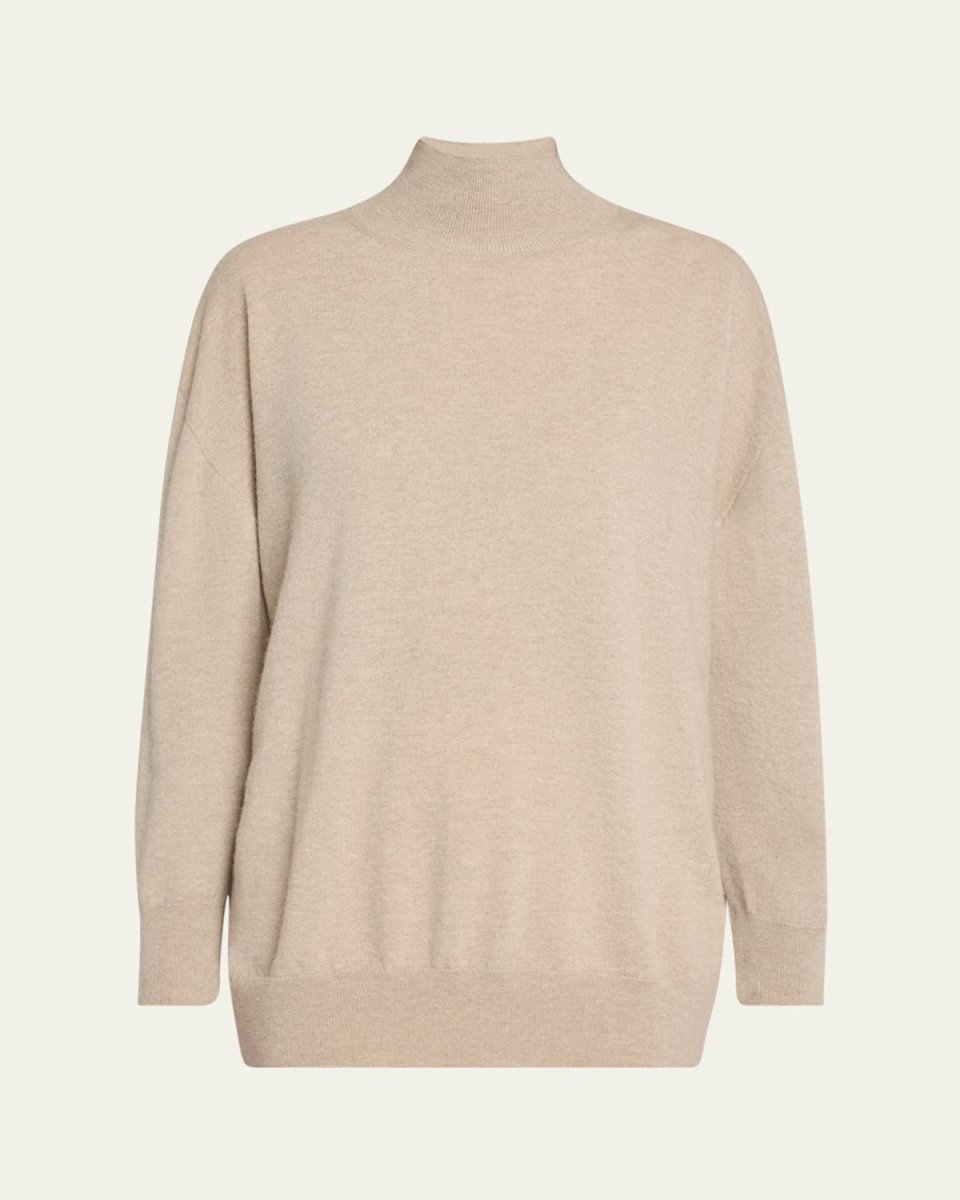 Jabari Mock-Neck Oversized Cashmere Sweat